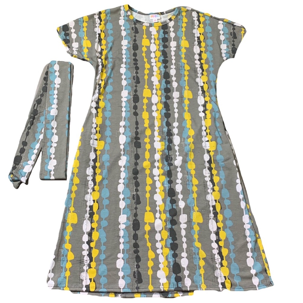 LuLaRoe Marley Dress with pockets and matching tie